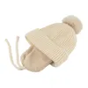 Beanie/Kafatası Kapakları Bebek Kış Şapkası Pompom Çocuk Erkek Kız Sıçırlayıcı Kulak Şakası Yumuşak Kaplamış Tığ işi şapkalar Bonnet Bonnet Polar Astar Beanies 1-6 Yaş 230814