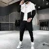 Herren-Tracksuits Frühlings- und Herbst Sportswear Casual Jogger Kapuzenhose 2-teiliger Hip Hop Running Sports Anzug