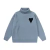 2023 Projektanci mody Wysoki kołnierz AMIS Paris Sweater Man Woman Turtleeck Swatery luksusowe marki kardigan dzianin o szyi litera damska