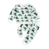 Clothing Sets 2Pcs Toddler Baby Boy Girl Valentine's Day Clothing Dinosaur Printed Long Sleeve Top Long Pants 0-3Years