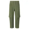 Men's Pants Miyake Pleated Casual 2023 Fall Workwear Sports Shopping Commuting Solid Color Simple Plus Size Clothing