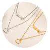 High Quality Stainless Steel Pendant Necklaces Fashion Desigenr Brand Letter Necklace Simple Styles Women Sweater Chains Collarbone Chain Couple Jewelry