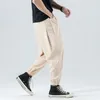 Pantaloni da uomo uomo abbigliamento estivo harem giapponese giapponese di biancheria di lino in cotone joggers cinese largo sport