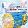 Novelty Games Soap Bubbles Gun Rocket 69 Holes Bubbles Machine Gun Launcher Automatic Blower Soap Toys For Kids Children Gift Pomperos Toys 230815