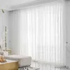 Curtain Pink Gradient Tulle Curtains for Living Room Bedroom Princess Room White Embroidered Floral Sheer Window Curtain Panel Drapes