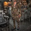 Men's Tracksuits Spring Autumn Party Dress Shirt Pants Fashion Brand 3D Leopard Graph Casual Wear Oversized Men Clothing