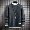 Męskie swetry zielone swetr mężczyzn mody odzieży dzianiny koreańskie streetwear ciepłe skoczki pullover topy bluza