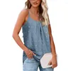 Tank da donna Donne Scoop Scollo Spaghetti spalline Top Sumps Shirt Shirts Blouse P8DB