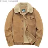 Men's Jackets New winter men's jacket fur lined coat thick coral velvet coat vintage wool coat cotton coat warm coat Z230816