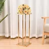 Rechteck Hochzeit Tisch Metall Tall Gold Farbe Metall Gehweg Gang Stechblume Blume Vase Ständer Requisiten Neu für Bühnendekorative Ozean Expre UEMV