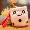 Cute Bubble Tea Keychain Soft Plush Toy Pendant Stuffed Boba Doll Kawaii Backpack Bag Decor Birthday Gifts for Girls Kids 10cm i0816