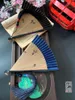 Figuras decorativas | Estilo chino Dragonfly Color sólido Pure Silk Bamboo Fan Summer Japoneses plegables Danza