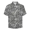 Mäns casual skjortor sebra ränder djur hudtryck strandskjorta hawaiian trending blusar mens grafik plus storlek