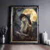 Paintings Rose Gothic Victorian Dark Academia Crow Witch Ghost Halloween Wall Art Canvas Painting Posters Print Pictures Living Room Decor 230815