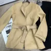 Designer Winter Fur Trench Coat Woman Wool Blends Classic Letters Overcoat Casual Loose Outerwear Woolen Windbreak Coats High Quality 23fwx4k2