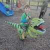Особые случаи смешной ребенок для взрослых надувные езды на зеленый динозавр косплей костюм Дети.