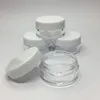 White Lid 5ML Plastic Cream Jars Mini Cosmetic Cream Sample Pot Container Display Case Cosmetic 5ML Mini Plastic Clear Packaging Gfkar