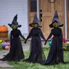 Новинка Хэллоуин ведьм декор призрак ужас Lightup Witches реквизит на открытом воздухе, держа руки, кричащие ведьмы для садового орнамента J230815
