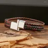 Bedelarmbanden kruisontwerp lederen armband voor mannen 19/20/23 cm handgeweven meerlagige punkbangen mode sieraden geschenken