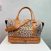 Duffel Bags Women Travel Duffle Bag Brown Leopard Carry On Tote Weekender Sage Sag с обувным отсеком женщин на ночь сумка Domil J230815