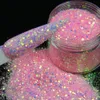 Nail Glitter 10G UV Färg Byte av blandad konstpulver Färgglada chunky paljetter Holografiska dekoration DIY 230814