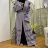 Etnische kleding Islamitische jurken Moslim abaya's voor vrouwen driedimensionale bloem kalkoen Long Dubai bescheiden mantel Ramadan Kimono Kaftan