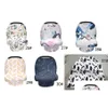 Stroller Parts Accessories 31 Styles Ins Floral Stretchy Cotton Baby Nursing Er Breastfeeding Stripe Safety Seat Car Privacy Scarf Dh2Ns