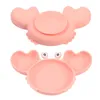 Cups Dishes Utensils 9Pcs Baby Silicone Non Slip Suction Bowl Plate Spoon Waterproof Bib Cup Set Crab Food Feeding for Kids BPA Free 230814