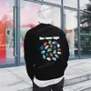 xinxinbuy Men women designer Sweatshirt Colorful handprint printing sweater gray blue black white S-XL