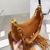 Half Moon Tassel Underarm Hobo Crescent Bags Crossbody Shoulder Women Bag Handbags Designer Handbag Purse Plain Shopping Suede Adjustable straps