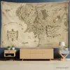 Tapestries antieke piraten schat kaart tapijtwand hangende hippie decor Tapestry Golden Island Carpet College Dorm decoratie R230815