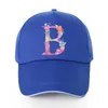 Ball Caps Baseball Hat Letter Pink Cotton Cotton Ajustável Alfabeto Proteção Sun