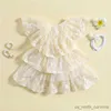 女の子のドレスは、結婚式のための夏の幼児プリンセスドレスフラワーガールドレスのためのベビーガールドレスをフリル