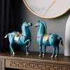 التماثيل الزخرفية التماثيل الحصان النحت المنزل التزيين الإكسسوارات على الطراز الصيني غرفة المعيش