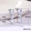Hoop oorbellen Est hart voor vrouwen briljante Crystal Cubic Zirconia Love Wedding Engagement Fashion Jewelry 2023