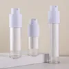 double wall 30ml 50ml airless cosmetic serum bottle 15ml acrylic cylinder white matte Mblda