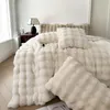 Set di biancheria da letto di lusso inverno inverno in finta pelliccia in velluto peluche morbido set caldo set super comodo coperchio piumino foglio foglio