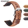 Watch Bands Handmade Cowhide Watch Band 20 22 24 26mm Men Women 4 Colors Crazy Horse Genuine Leather Strap Watchband Accessories 230814