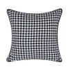 Cuscino moderno moderno black houndspooth intrecciato jacquard home throw cuscino coperchio decorativo cuscino quadrato 18x18 pollici vende per pezzi 230814