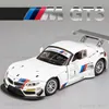 1 24 BMW Z4 GT3 M4 BMW M6 CSL Racing Car Eloy Model Car Toy Diecasts Casting Sound and Light Car Toys för LDREN Vehicle T230815