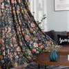 Tenda rustica semi-ombra per camera da letto studio soggiorno fiore pianta tenda da finestra cotone grosso