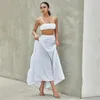 Werkjurken Musuos Dames Summer Outifts Streetwear Solid Tie-up Sling Backless Crop Tops Elastische taille A-lijn rok Set Casual Vacation