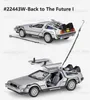 Welly 1 24 Diecast Leghe Model Car DMC-12 Delorean al futuro Time Mane Metal Toy Auto per Kid Toy Giose Collection T230815