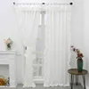 Curtain Velvet French white gauze light transmission window screen balcony living room ruffle window screen curtain finished product