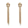 Boucles d'oreilles en peluche 2023 Long Metal Tassel pour femmes Gift de bijoux de haute qualité