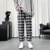 Pantalon masculin Plaid léger Plaid Men Hip Hop surdimensionné surdimensionné coréen Harem Pantalon de survêtement Harajuku Fashion Streetwear Jogger 230814