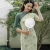 Decorative Figurines Fan Fans Hand Chinese Wedding Round Oriental Folding Japanese Collapsible Manual Foldable Cooling Goody Gift Guests