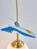 Wall Lamp Copper Children's Room Airplane Lamps Bedroom Nordic Bedside Bathroom Corridor LED Illuminated Glass Sconces Lights