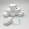 Vitt lock 5 ml plastkräm burkar mini kosmetisk grädde provkrukor container display fodral kosmetisk 5 ml mini plast klar förpackning ujunund