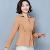 Женские блузки 2023 Европейская станция осенний стиль рюшат с длинным рукавом для женщин с чувством дизайна и маленькой толпой V-образной блузки Blouse